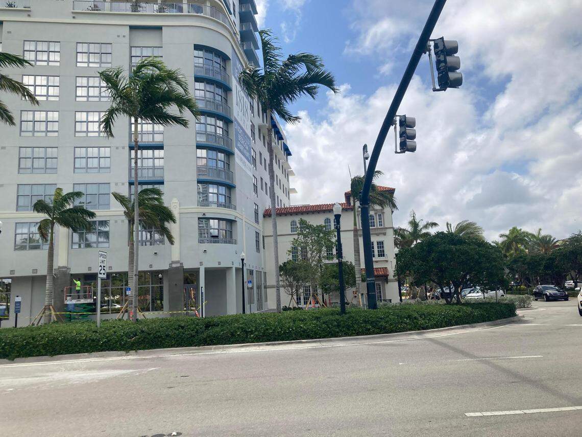 The rebuild of the facade of the Great Southern Hotel can be seen at the back of the photo of this new residential development.