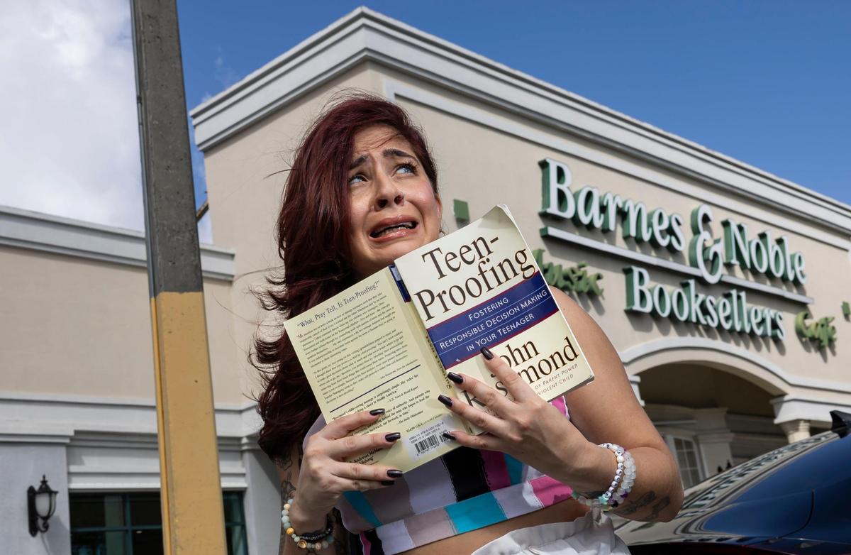 Comedian Brittany Brave outside of the Barnes & Noble bookstore on Kendall Drive where she worked as a barista during high school.