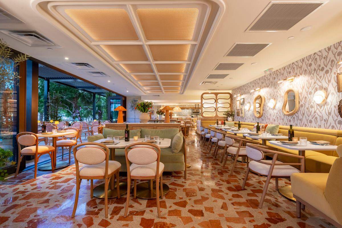 The interior of Elia Italian restaurant at River Landing in Miami.
