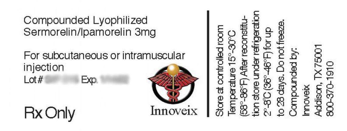 Label from the recalled Sermorlin/Ipamorelin injection drug