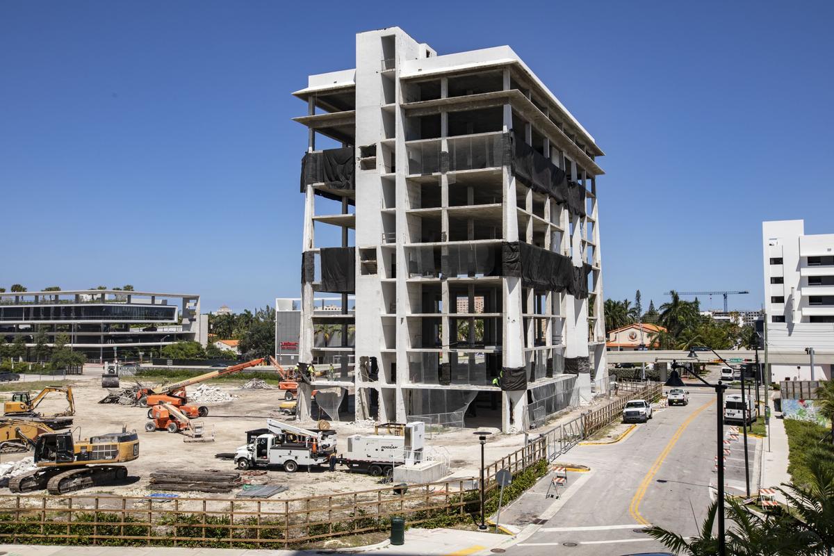 The South Shore Hospital building on Thursday, April 11, 2019, is being prepped for demolition.