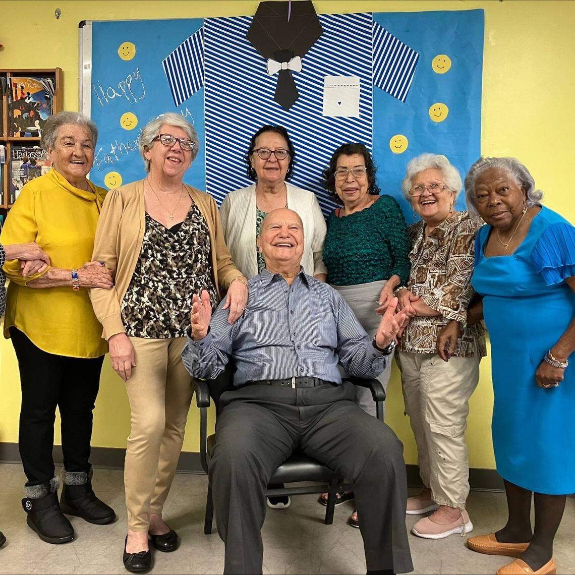 Seniors celebrate Father’s Day at the Wilton Manors Adult Daycare Center, run by Catholic Charities of the Archdiocese of Miami.
