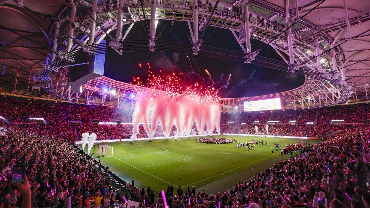 The opening ceremony for an MLS match between Inter Miami CF and Austin FC takes place at Nu Stadium in Miami Freedom Park on Saturday, April 4, 2026.