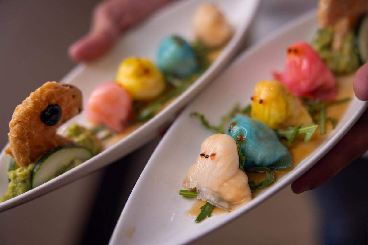 The famous Pac Man shrimp dumplings at RedFarm restaurant, which is closing in Coconut Grove.