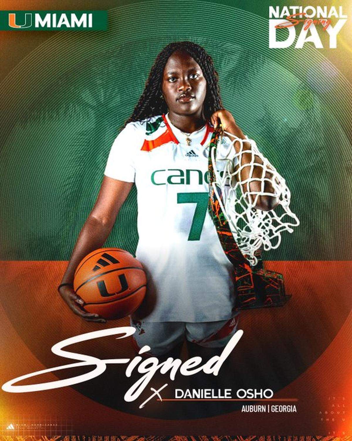 Danielle Osho signed with the University of Miami.