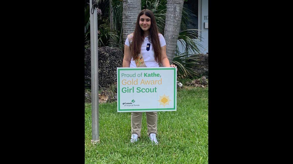 Kathy Labiste of the Girl Scouts of Tropical Florida, pictured above, is a 2020 Gold Award recipient, the highest award attainable in the organization.