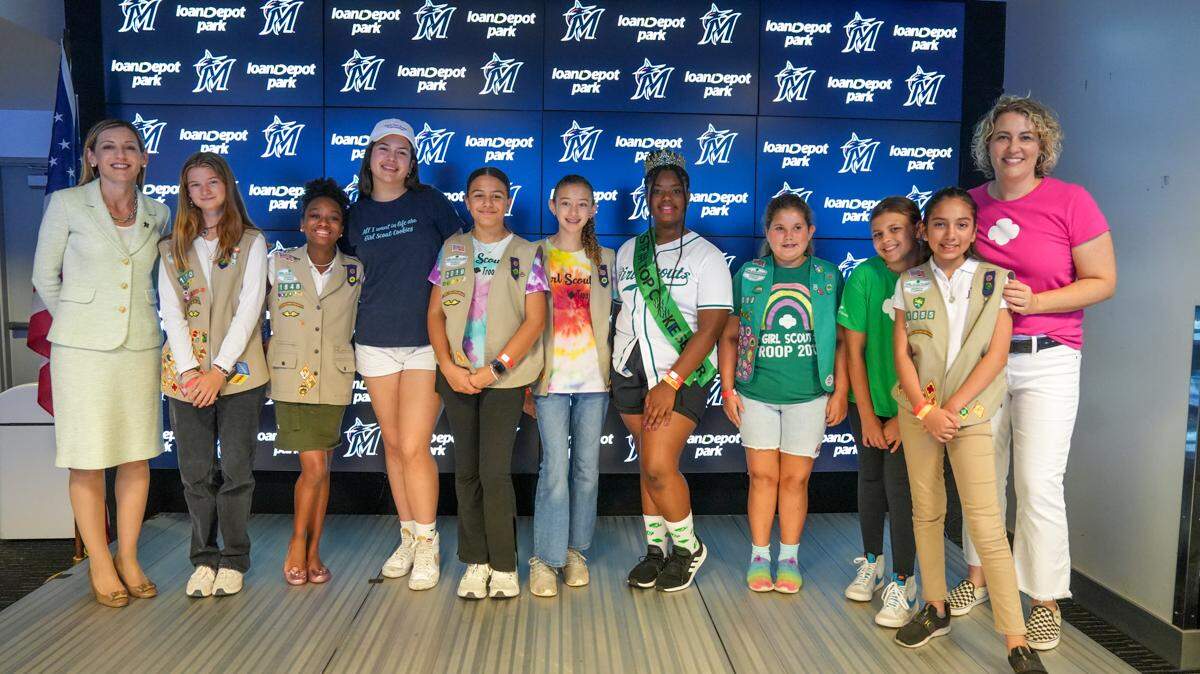 South Florida top Girl Scout cookie sellers are honored. Selling cookies is a major fundraising tool.