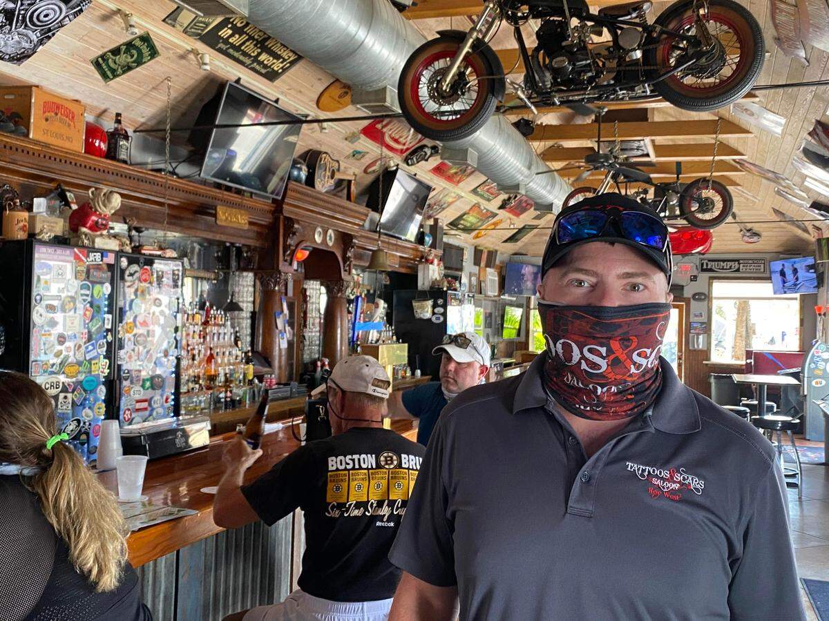Casey Vinall, who has owned Tattoos and Scars bar in Key West for nine years, said the past six months have been “a nightmare” for bar owners. He reopened to customers last week after obtaining a food license in order to serve drinks. Three hours later, he learned the state had relaxed its bar closure order.