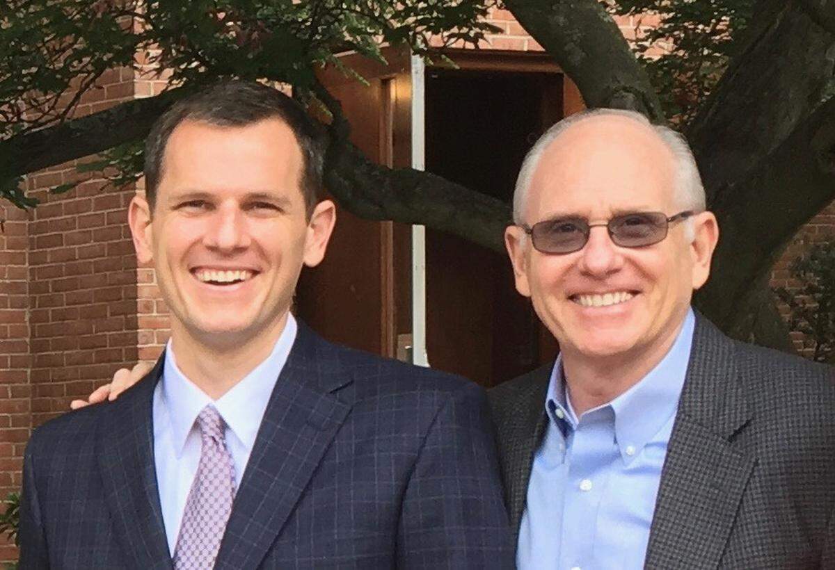 Jim Larranaga (right) and youngest son, Jon.