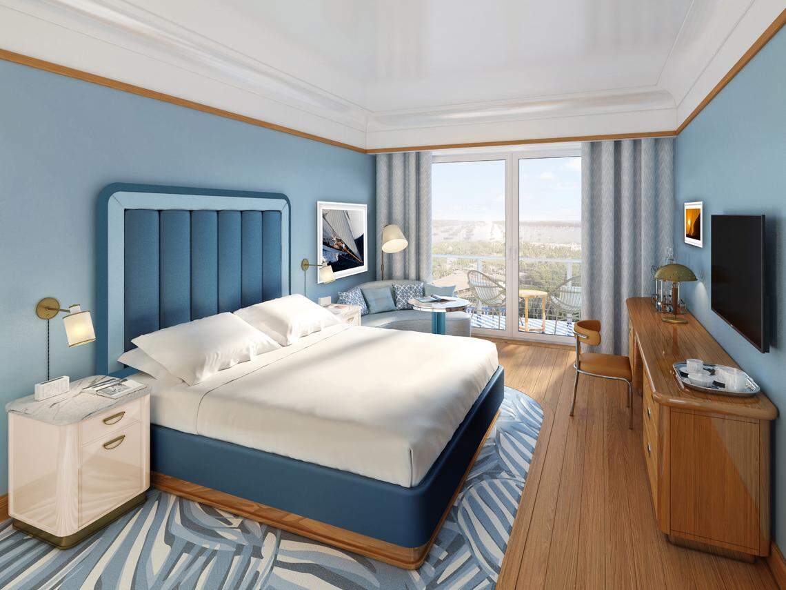 Rendering of a guestroom in the 100-room Mr. C Coconut Grove.