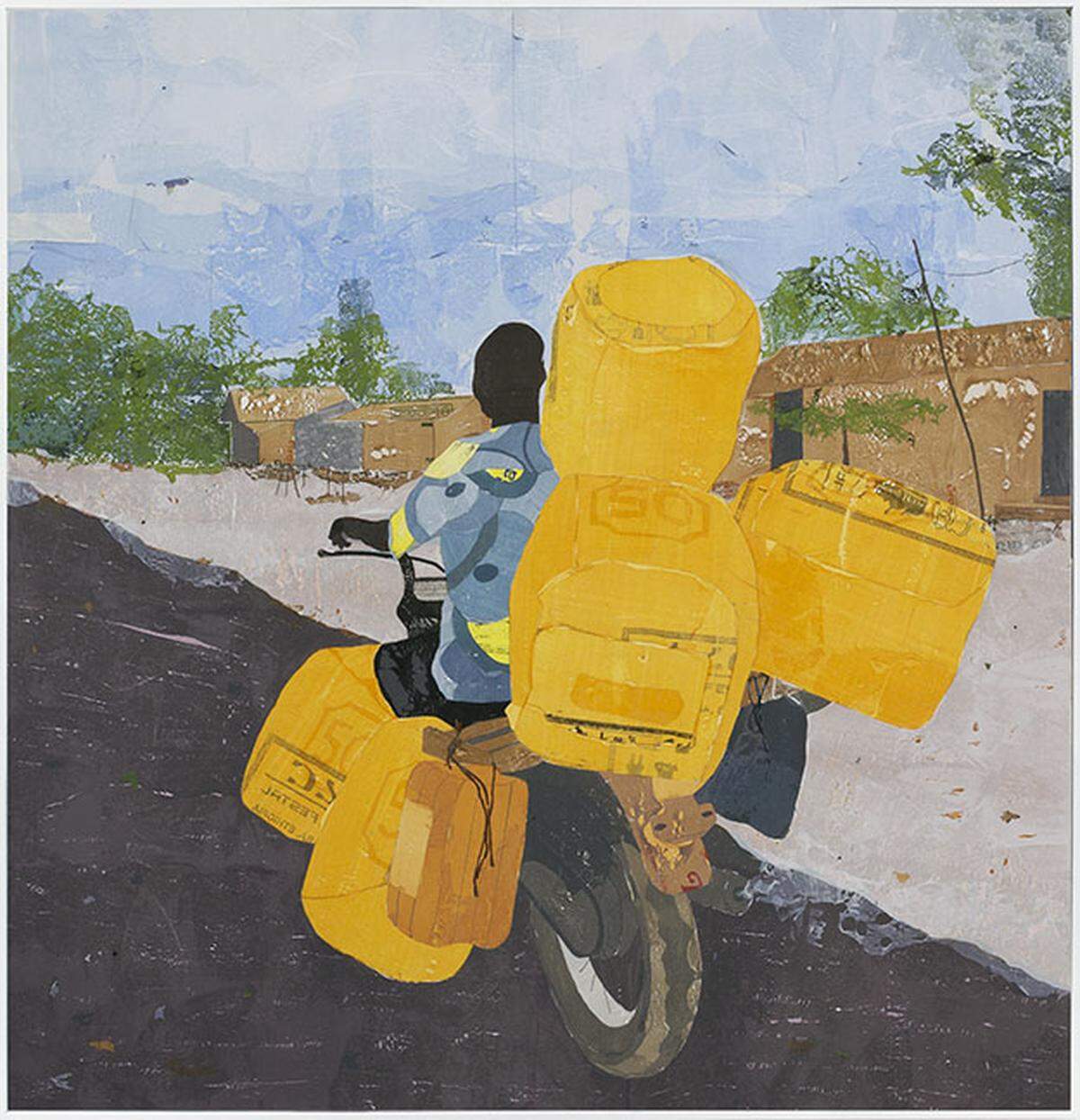 Hugo McCloud’s “5 on #7” work on wood panel will be shown at the 2024 Hampton House exhibition during Art Week.