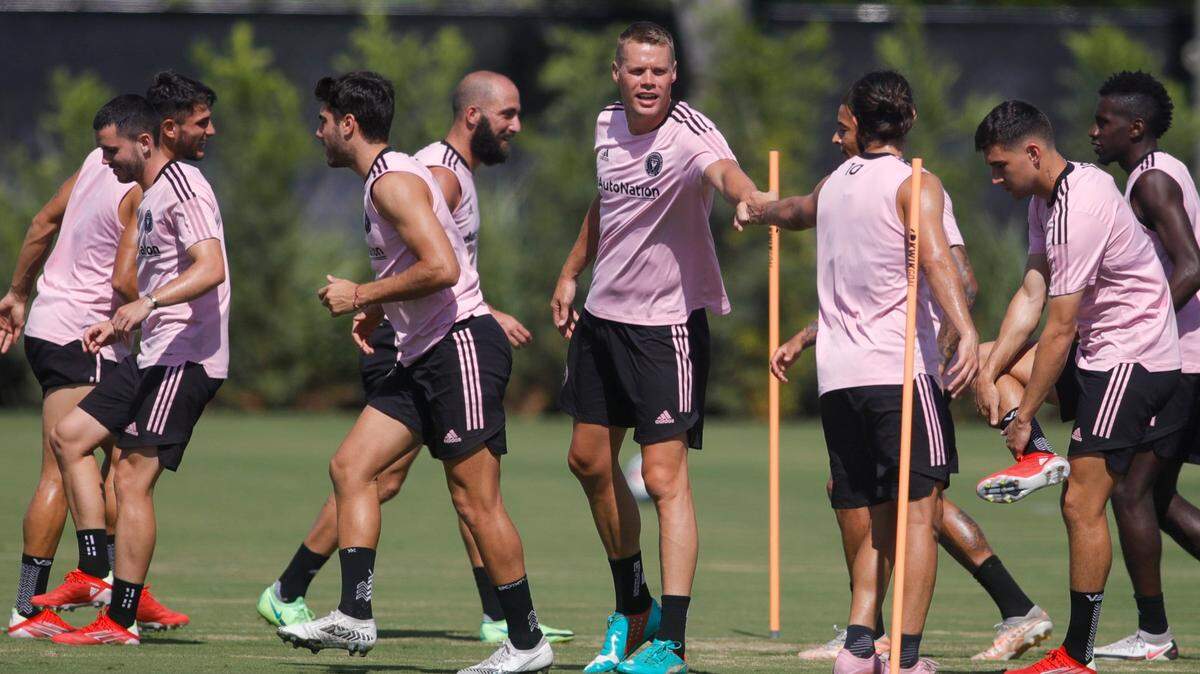 Inter Miami CF defender Ryan Shawcross (center) retired on Jan. 11, 2022 at age 34 after a career-ending back injury suffered in August 2021.
