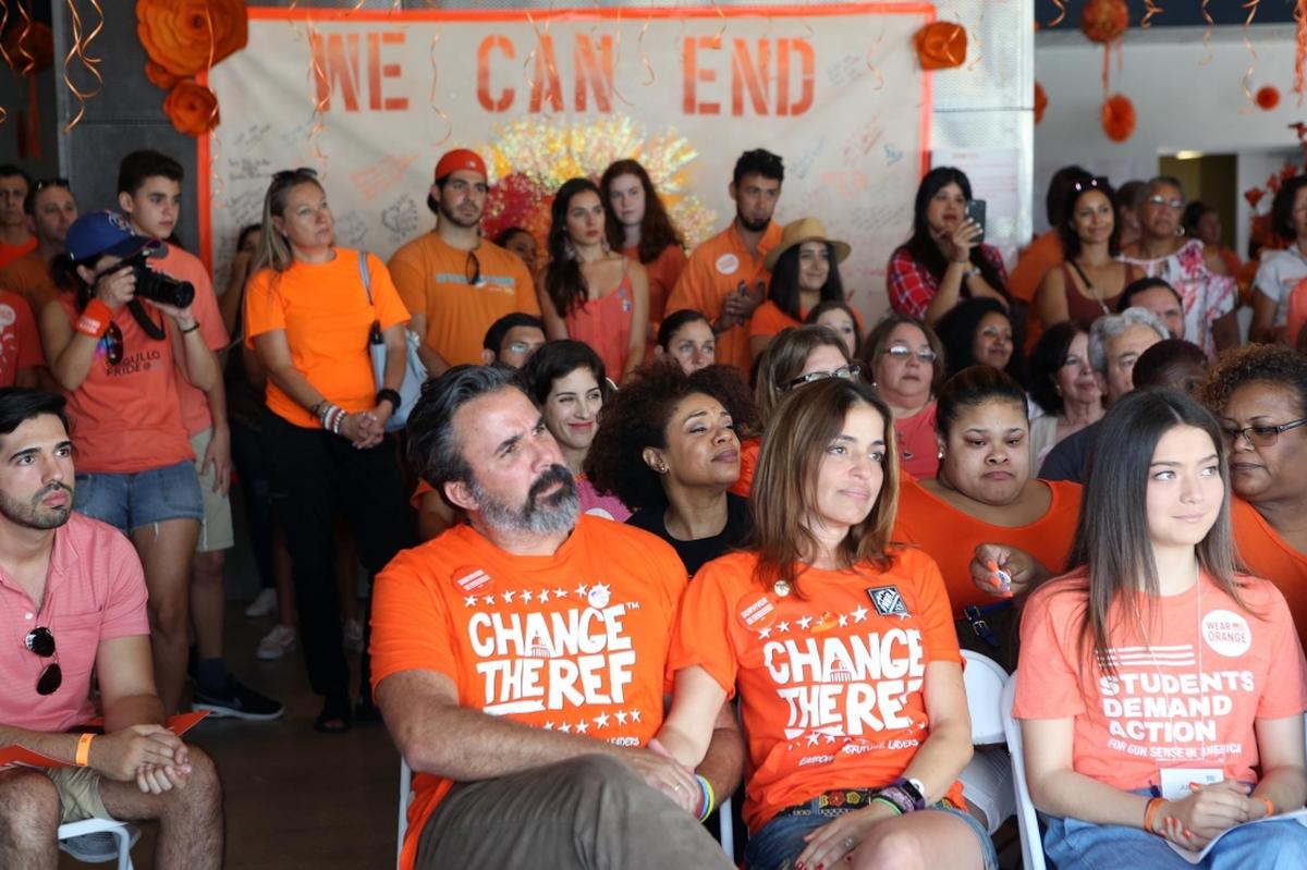 Manuel Oliver and his wife, Patricia, parents of Joaquin Oliver, one of the students killed in the shooting at Marjory Stoneman Douglas High in Parkland, joined a Moms Demand Action for Gun Sense in America rally in Miami on Saturday, June 2, 2018. The goal of the event at Palm Court in the Design District was to support a safer Miami and country.