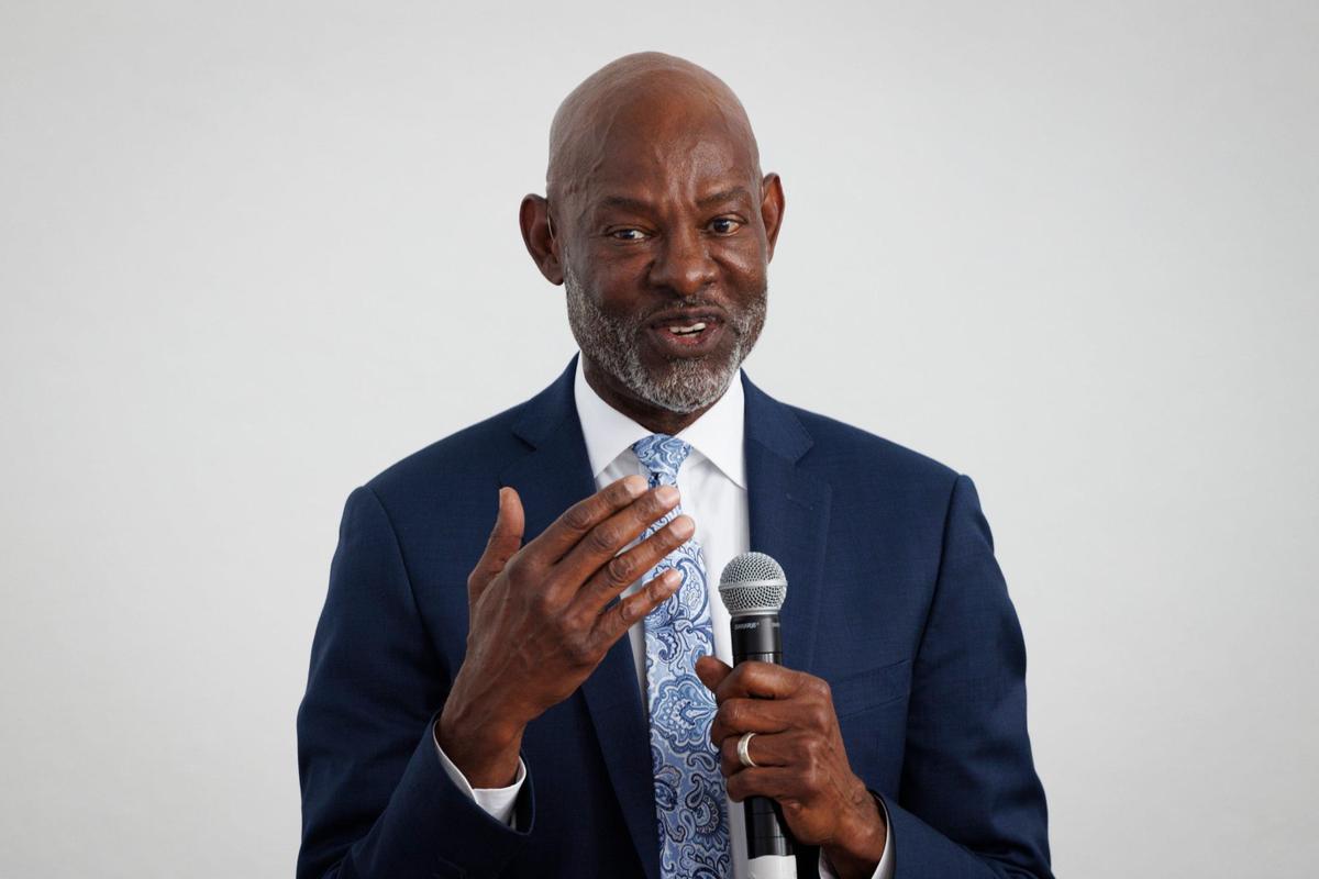 Willie Logan, Ten North Group President and CEO, gives a presentation about bringing the Florida Black History Museum to Opa-locka on Thursday, July 25, 2024, at St. Mary’s Missionary Baptist Church in Miami.