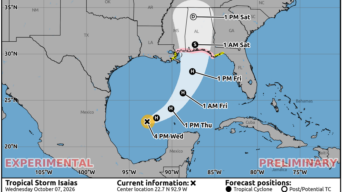 Florida Panhandle under hurricane watch ahead of Category 2 Isaias landfall