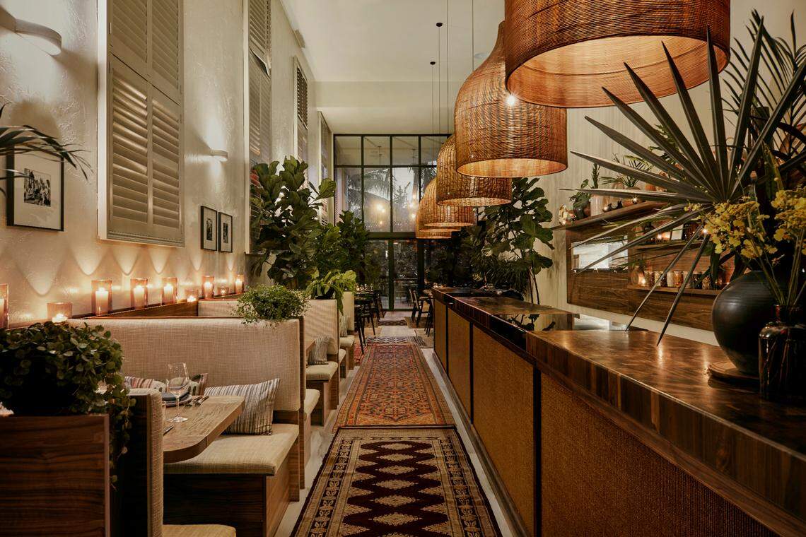The interior of Layla at the Kayak Miami Beach hotel.