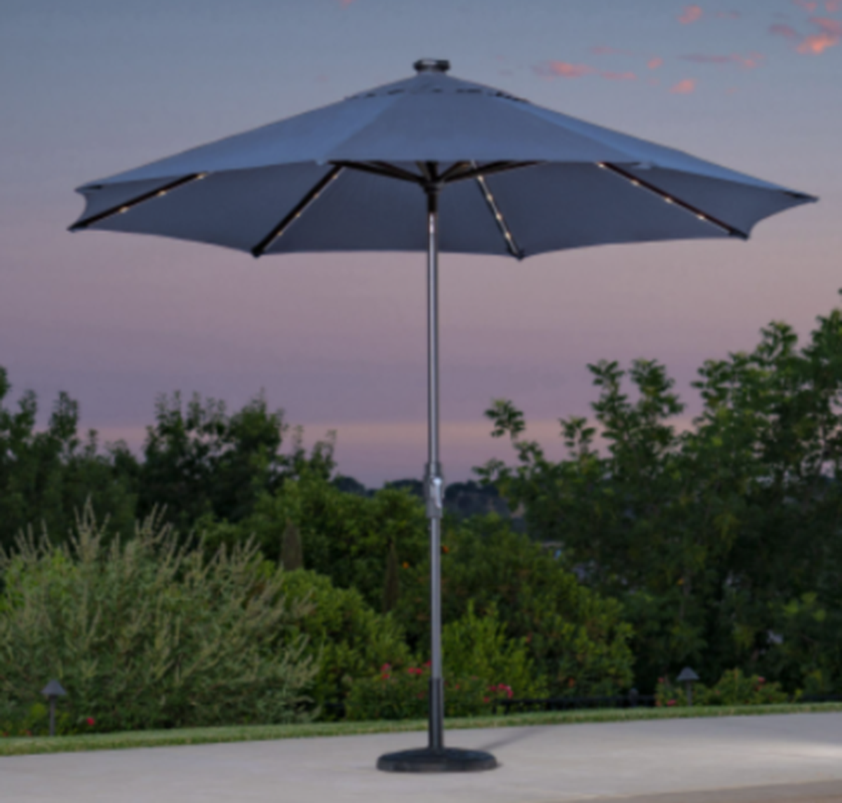Another of the recalled SunVilla Solar LED Umbrellas, this one with the solar puck at the top.