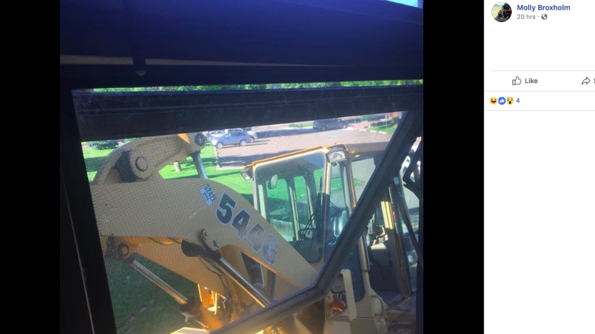 A half-naked Great Falls, Montana woman stole an excavator and crashed it into her apartment to get a shirt, police say