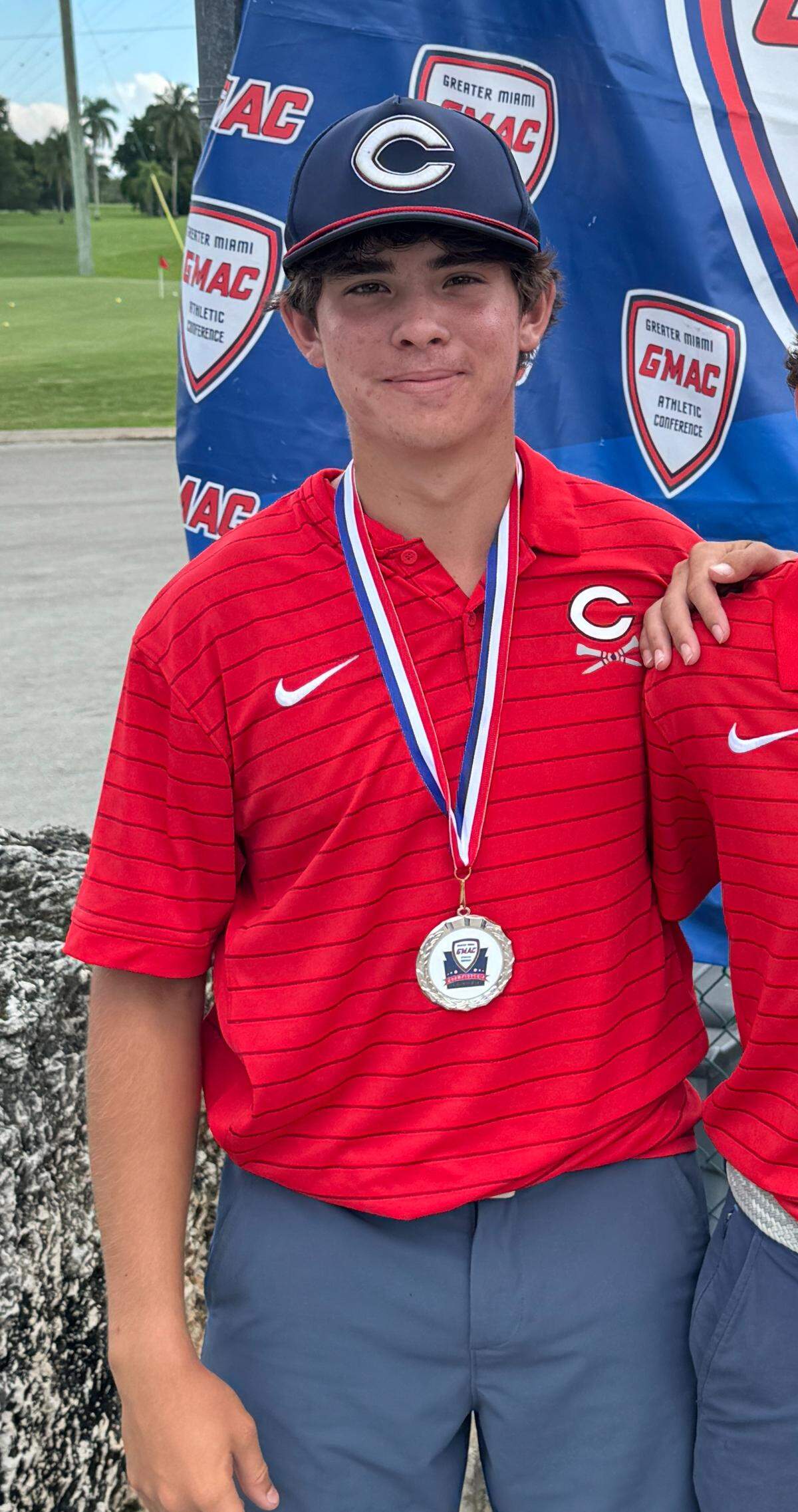 Columbus golfers Jake Williams (left), Joe Fernandez (middle) and Sebastian Eterovic (right) were the top 3 individual finishers at the GMAC boys’ golf championship on Monday at Redlands Golf and Country Club.
