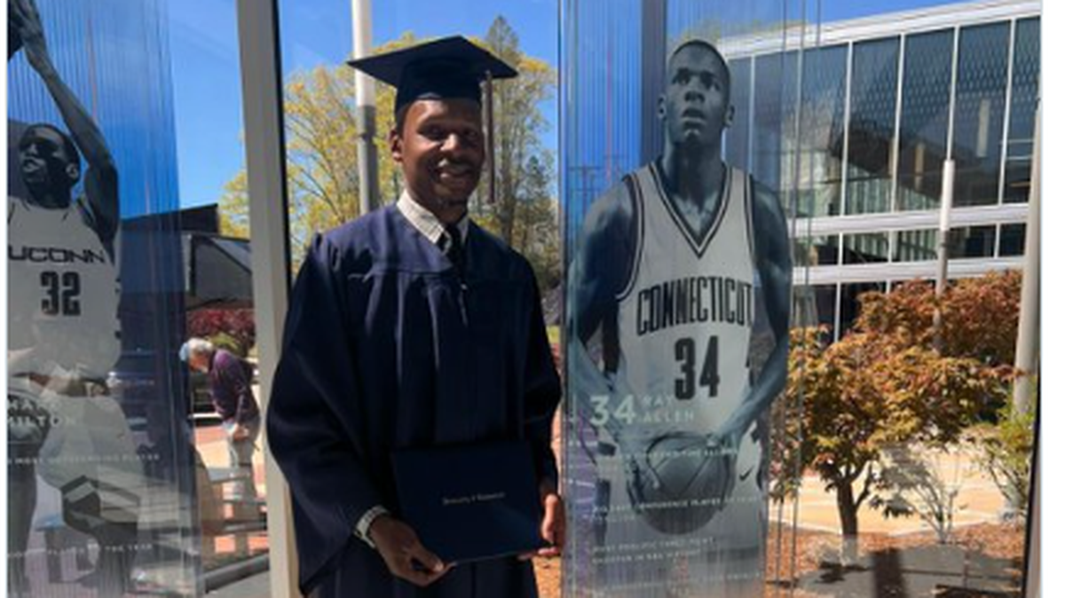 Former Miami Heat star Ray Allen graduated from UConn at age 47, more than two decades after leaving the school early to pursue his Hall of Fame career in the NBA.