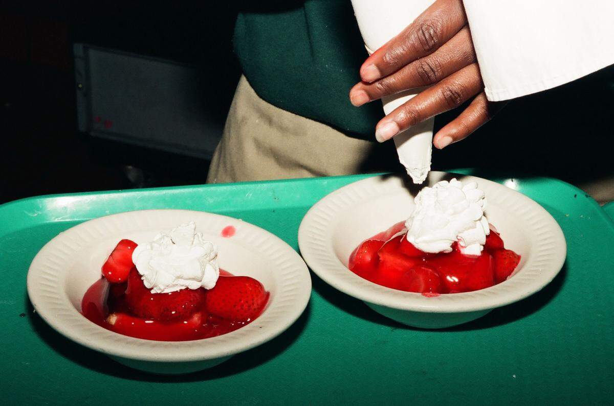 Dessert selections come first at the Piccadilly Cafeteria.