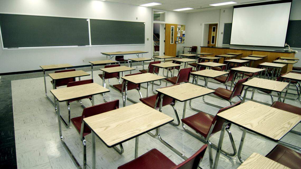 A teacher was arrested several months after he was accused of dragging a middle school student across the classroom floor as he clung to a desk in Connecticut, authorities said.