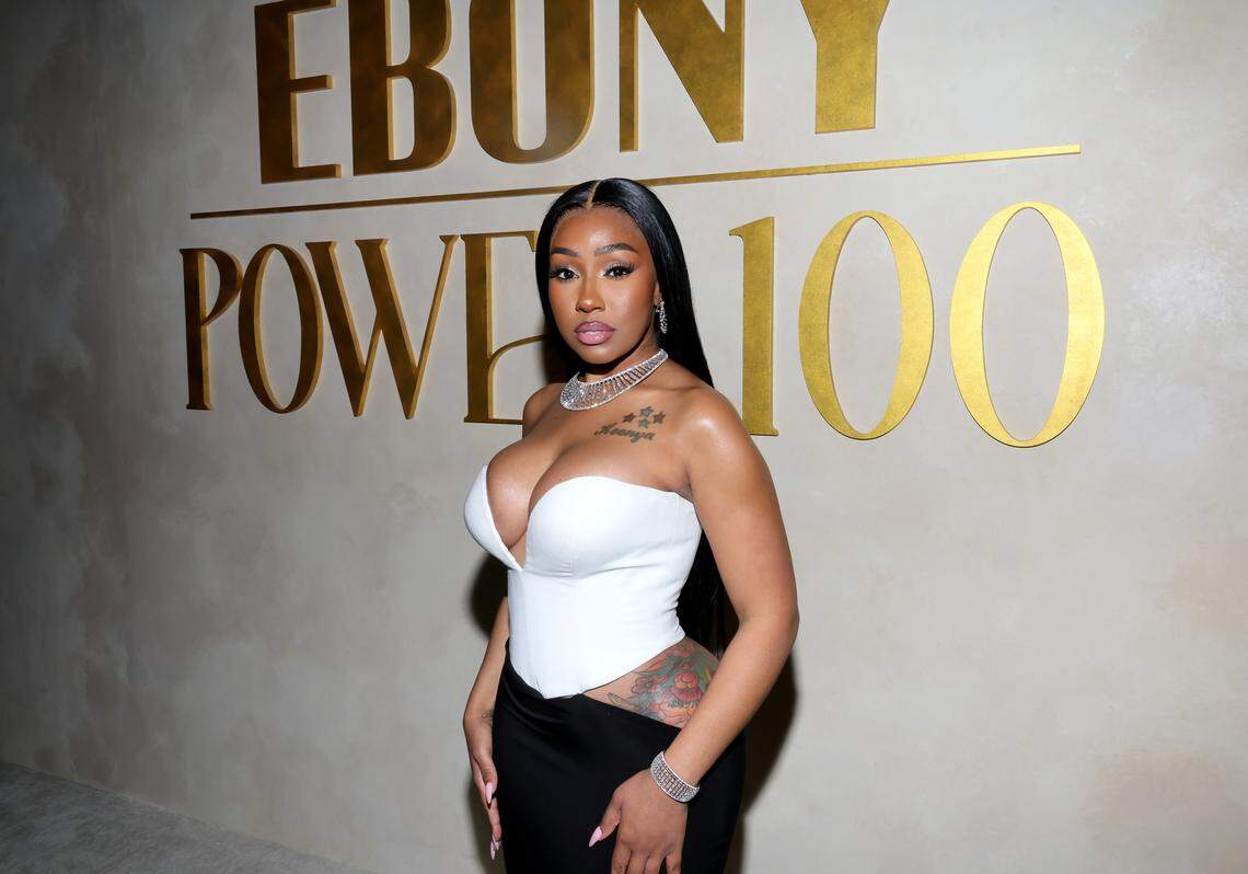 Yung Miami attends EBONY Power 100 Gala 2024 at Nya Studios on November 17, 2024 in Los Angeles, California. 