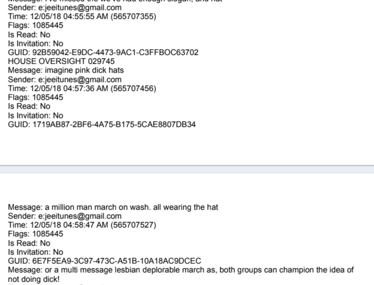 iChat messages between Jeffrey Epstein and a user identified as “E E” released by the House Oversight Committee this week.