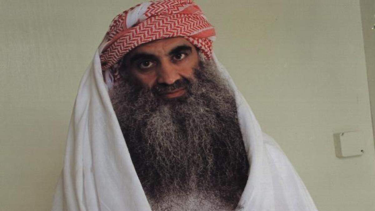 This of alleged al Qaeda kingpin Khalid Sheik Mohammed, in detention at Guantanamo, first showed up on Arabic language websites seen as sympathetic to al Qaeda, according 
to counter-terror expert Jarret Brachman in 2009. It is the first known public picture since his widely circulated March 2003 capture photo of him rousted from sleep in Rawalpindi, Pakistan.