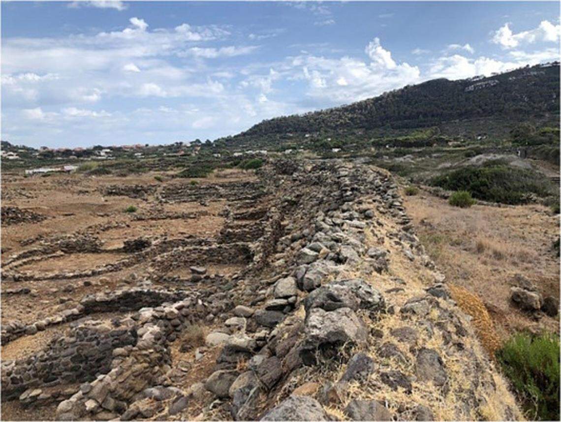 The village’s inner “enclosing” wall spans about 820 feet, experts said.