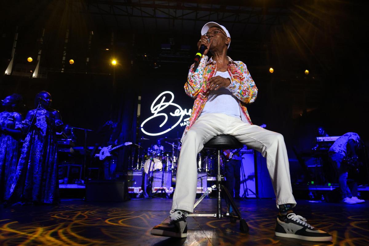 Jamaican singer Beres Hammond performs during the 19th annual Best of the Best International Music Festival at Bayfront Park in downtown Miami, Sunday, May 25, 2025. The “boss” of Lover’s Rock showed his multi-generational appeal during the performance that drew over 10,000 concert goers, according to City of Miami Police.