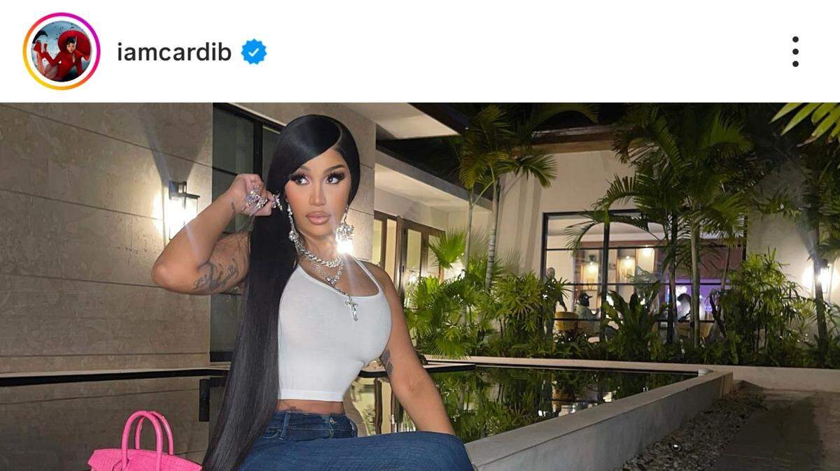 cardi b pink purse