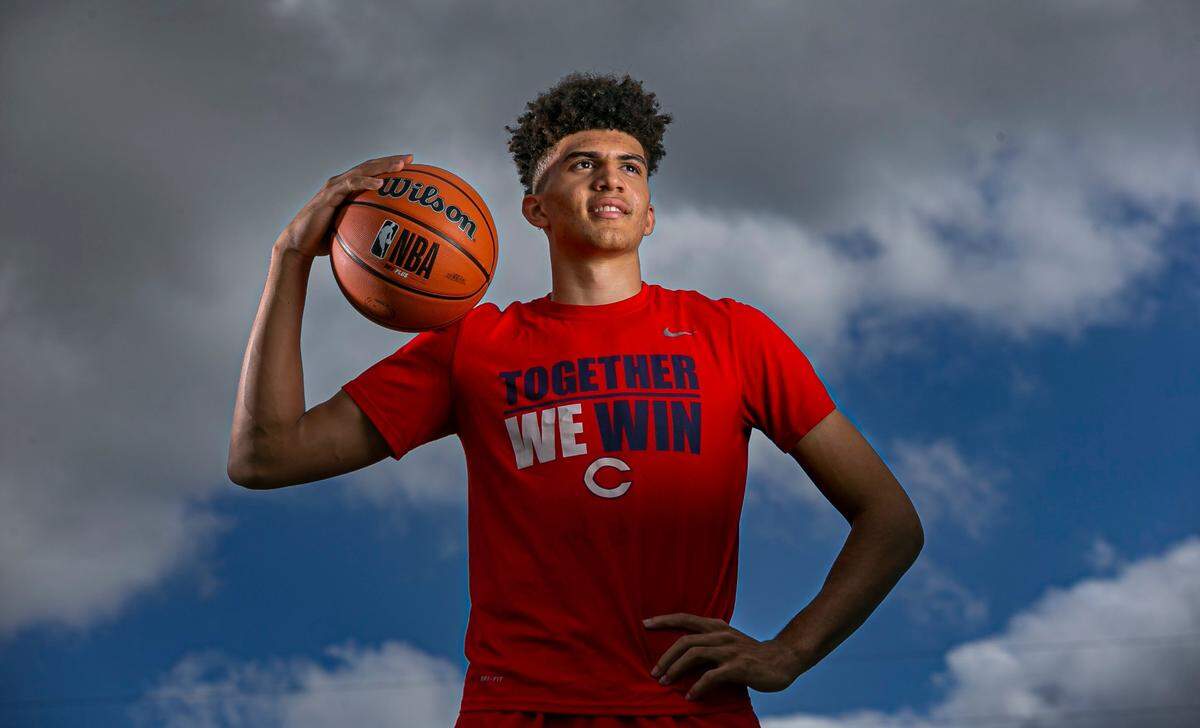 Dade Basketball Big School Player of the Year Cameron Boozer, from Christopher Columbus High School, is photographed in Miami, Florida on Monday, March 21, 2022.