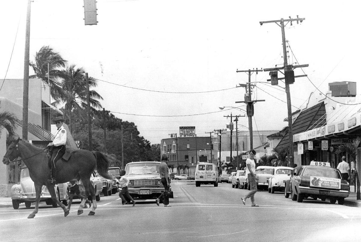 Main Highway in Coconut Grove in 1969.