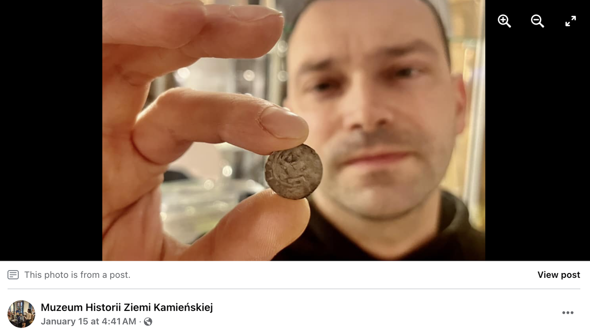 A metal detecorist in northern Poland discovered a 1,000-year-old coin that was a symbol of imperial propaganda, historians said.