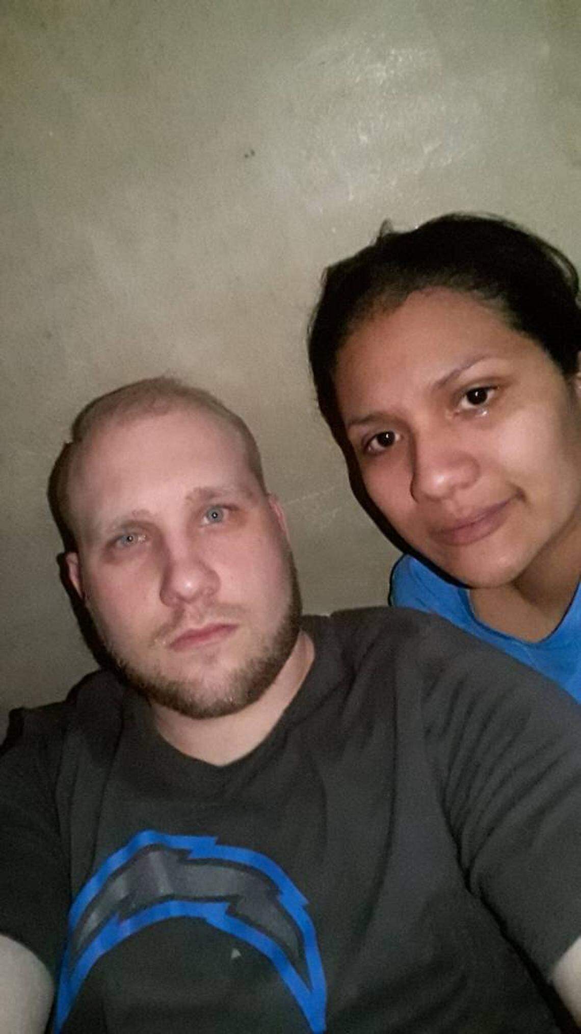 Joshua Holt and Thamara Caleno, in a photograph taken recently from inside the prison where they've been detained since 2016