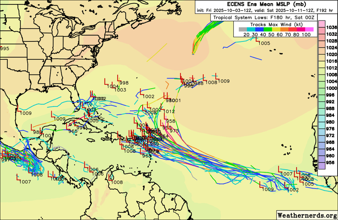 The Friday afternoon runs of the European model suggest that the eastern tropical wave has a decent shot at strengthening in the next few days.