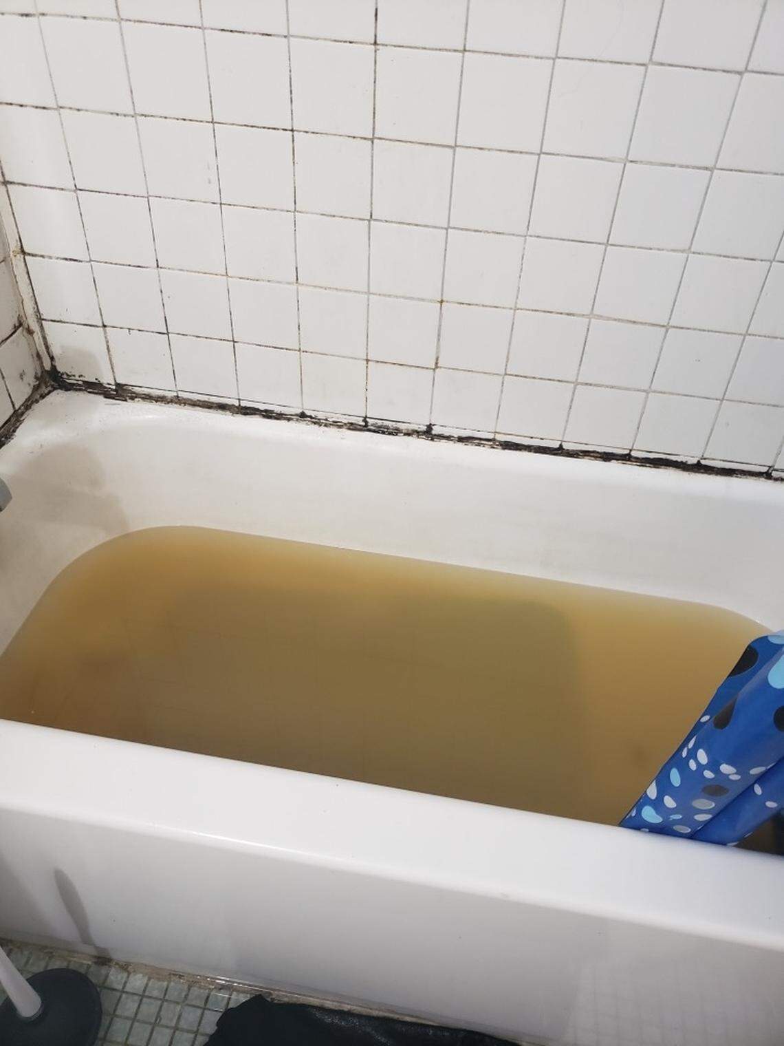 Tenants’ bathtubs filled with sewage at the Cordoba Courts apartments in Opa-locka on Jan. 7, 2020.