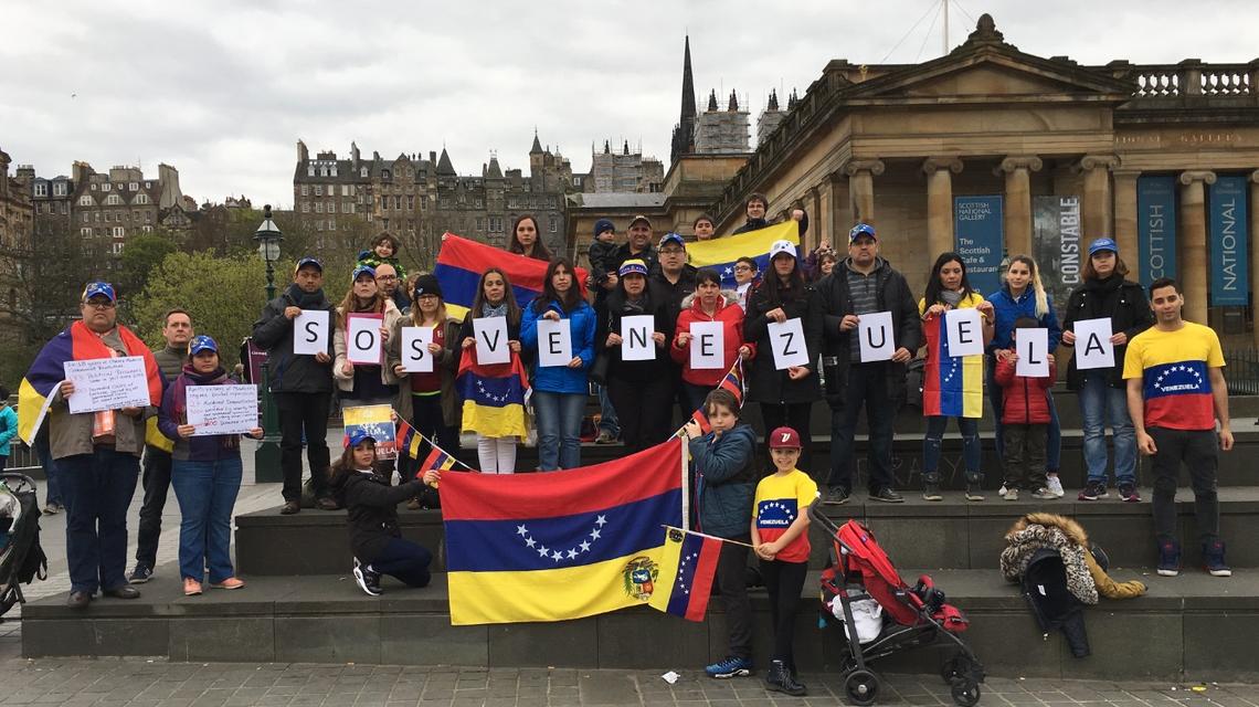 Members of Scotland’s growing Venezuelan ex-pat population gather in Edinburgh last year.
