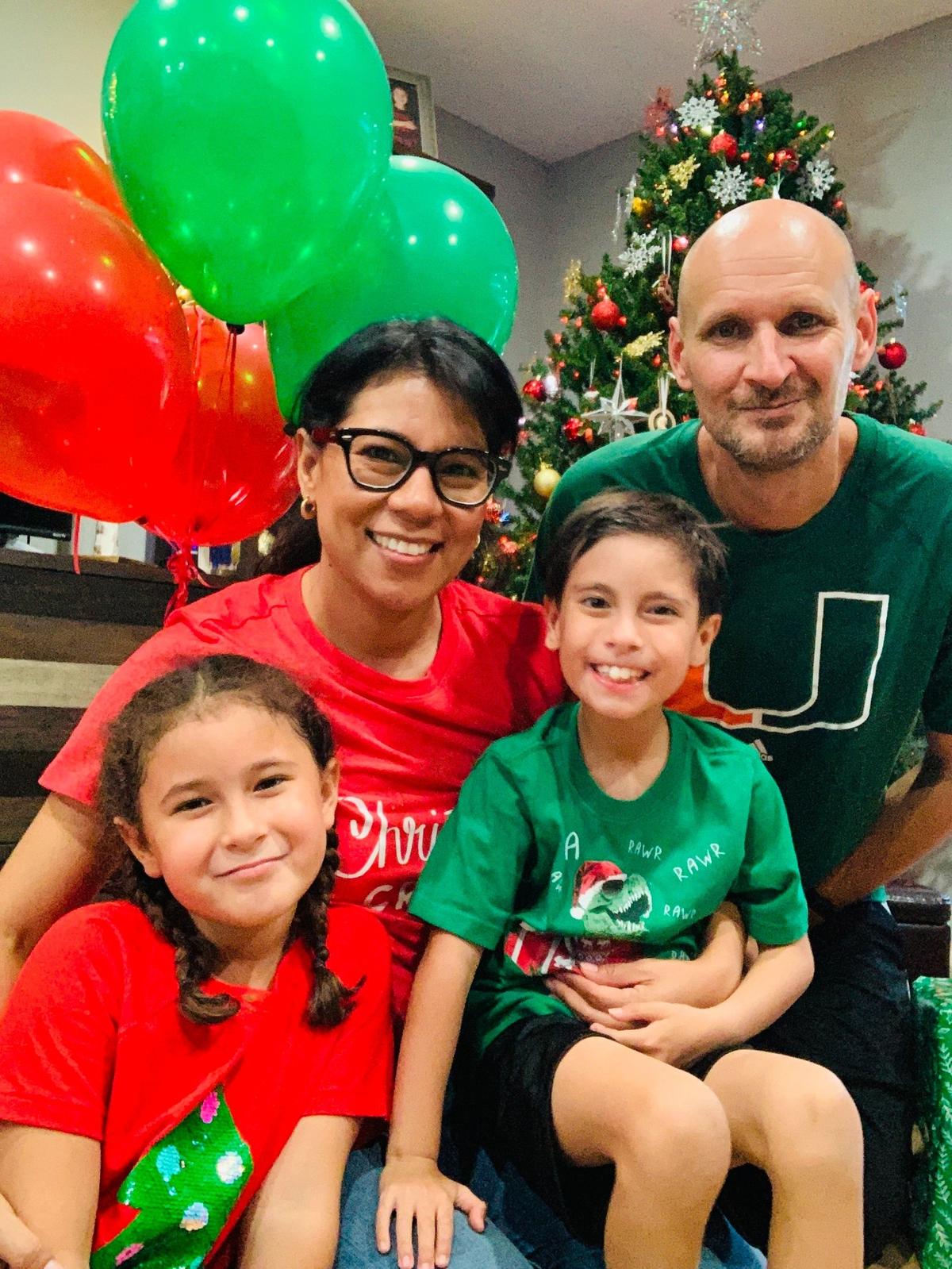 TERRA boys’ basketball coach Adam Graham, seen here with his family, is back coaching the Wolves after spending a year taking care of his 8-year-old son, Elias, who was born with a congenital heart defect.