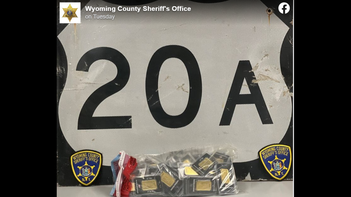Wyoming County deputies in New York say they discovered $200,000 of gold bars during a July traffic stop, leading them to an elder fraud scheme. A man from Queens, New York, was arrested.
