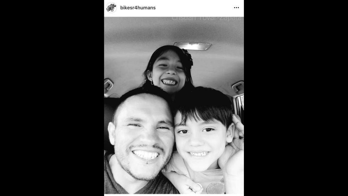 Humberto Christian Tovar, as seen on Instagram, with his children Valeria, 12, and Matias, 9.