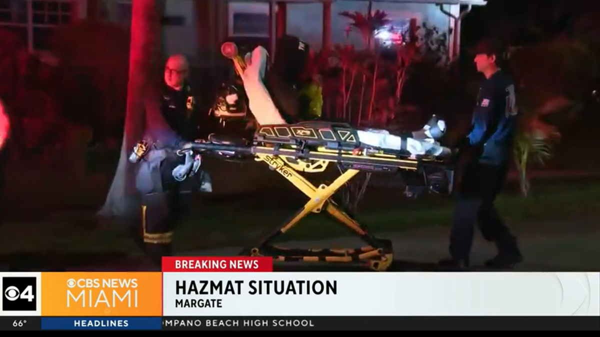 Several people were hospitalized after high levels of carbon monoxide were detected in a home in Margate, Florida, on Thursday, Jan. 11, 2024.