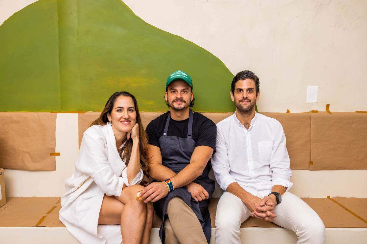 Pili Restrepo Hackler, Sebastian Vargas and Josh Hackler, co-founders of ZeyZey, the new entertainment venue in Little River.