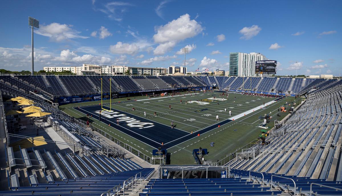 Rapper Pitbull, aka Mr. 305, recently committed to spend $1.2 million per year for at least five years in exchange for naming rights to FIU’s football stadium. The first 10,000 fans at Saturday’s home opener were given Pitbull pins.