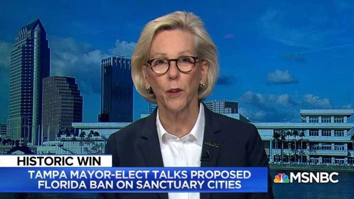 Jane Castor made her first national television appearance as Tampa’s mayor-elect Wednesday when she appeared on MSNBC.