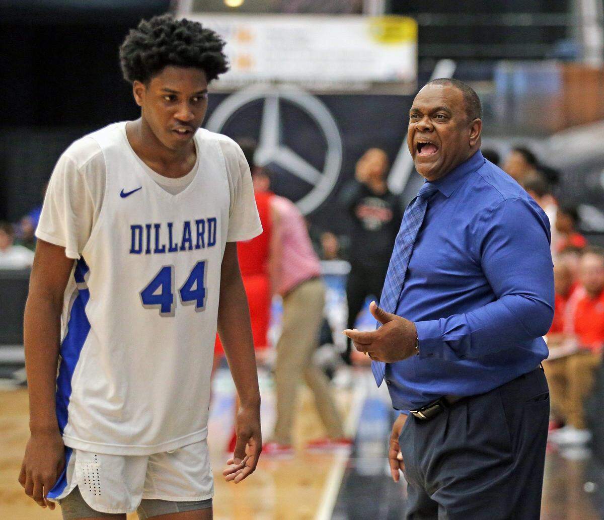 FHSAA 2024 Hall of Famer Darryl Burrows, coach of Dillard High School, in the FHSAA 7A Boys’ Basketball State Championships at RP Funding Center in Lakeland, Florida on Saturday, March 9, 2019.