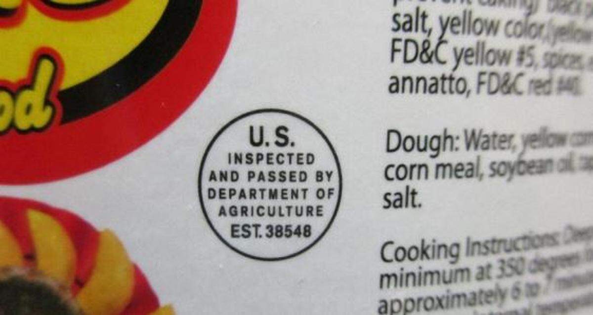 The inspection mark on the SAS Foods empanadas that the USDA says is a fake.