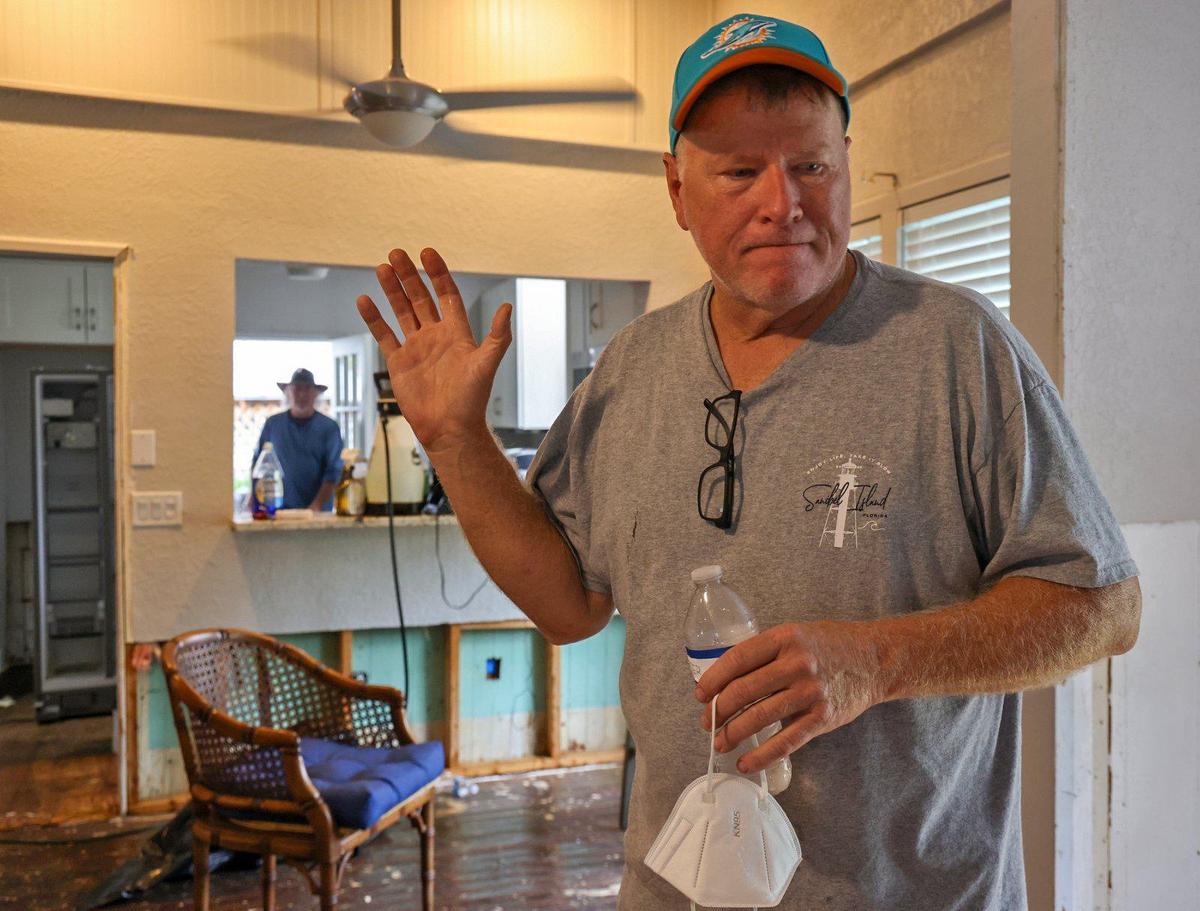 Hurricane Milton’s storm surge moved and damaged boats and cars and devastated homes not built up to code. Gregg Wood’s home has withstood multiple hurricanes, including Hurricane Helen. Now, Milton has Wood question if he lives near a shoreline again after removing debris and mud from his home in Port Charlotte, Florida, on Friday, October 11, 2024. Wood said his immediate plan is to rehab and let a friend live there. “But I gotta think I’m probably not going to be near the water again,” confesses Wood.
