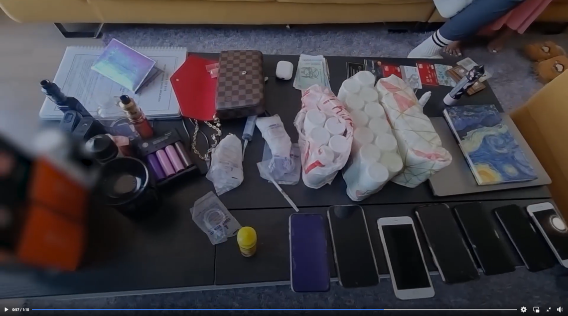 Property confiscated by South Korean police as part of the drug smuggling investigation.